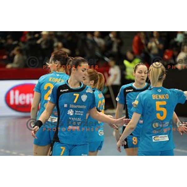 Vesna Milanovic Litre during EHF Women\'s Champions league handball match between RK Krim Mercator and CSM Bucuresti in Kodeljevo Hall, Ljubljana, Slovenia on February 4, 2017