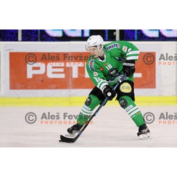 of Olimpija Ljubljana in action during ice-hockey match between Olimpija Ljubljana and Dornbirn in EBEL league 2016/2017 in Tivoli Hall, Ljubljana, Slovenia on February 4, 2017