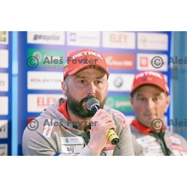 Tomas Kos, head coach of Slovenia Biathlon team at press conference in Ljubljana on February 6, 2017