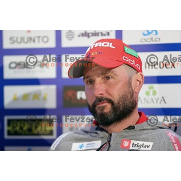 Tomas Kos, head coach of Slovenia Biathlon team at press conference in Ljubljana on February 6, 2017