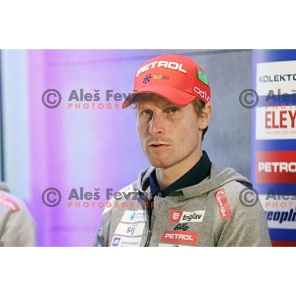 Klemen Bauer at Slovenia Biathlon team press conference in Ljubljana on February 6, 2017