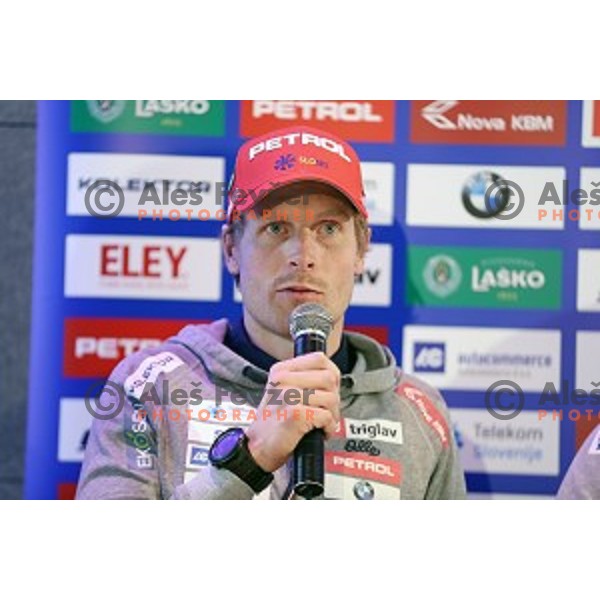 Klemen Bauer at Slovenia Biathlon team press conference in Ljubljana on February 6, 2017