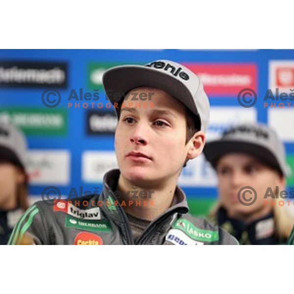 Domen Prevc at Slovenia Nordic Ski jumping team press conference in Ljubljana on February 6, 2017