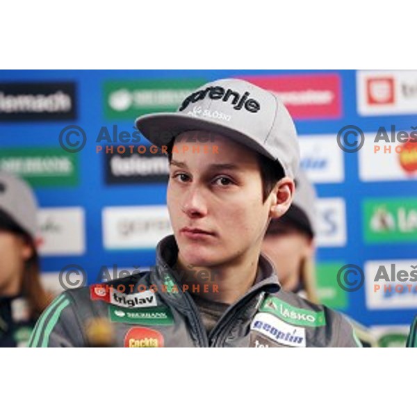 Domen Prevc at Slovenia Nordic Ski jumping team press conference in Ljubljana on February 6, 2017