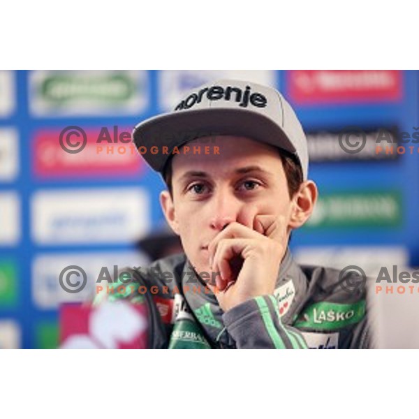 Peter Prevc at Slovenia Nordic Ski jumping team press conference in Ljubljana on February 6, 2017