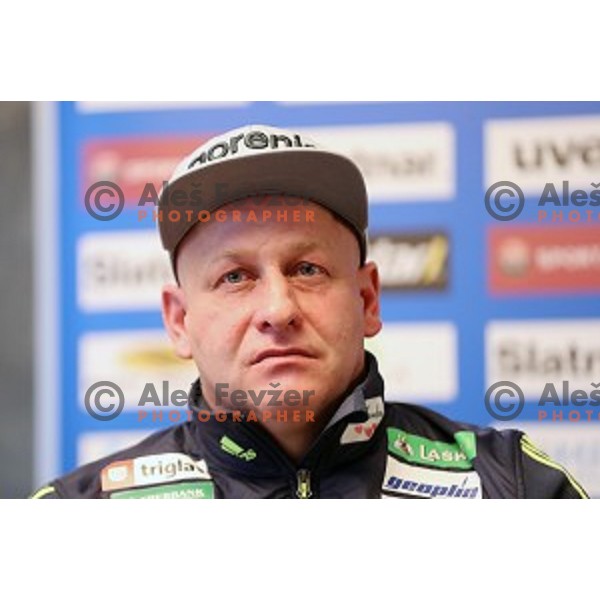 Goran Janus at Slovenia Nordic Ski jumping team press conference in Ljubljana on February 6, 2017