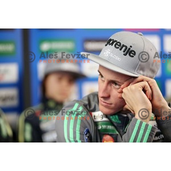 Peter Prevc at Slovenia Nordic Ski jumping team press conference in Ljubljana on February 6, 2017