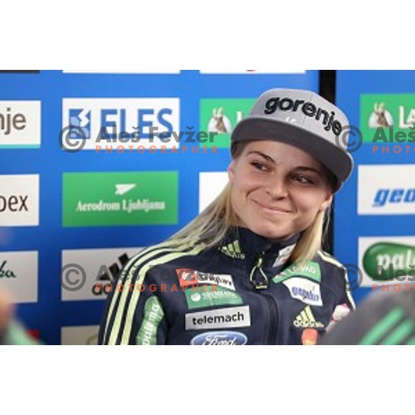 Spela Rogelj at Slovenia Nordic Ski jumping team press conference in Ljubljana on February 6, 2017