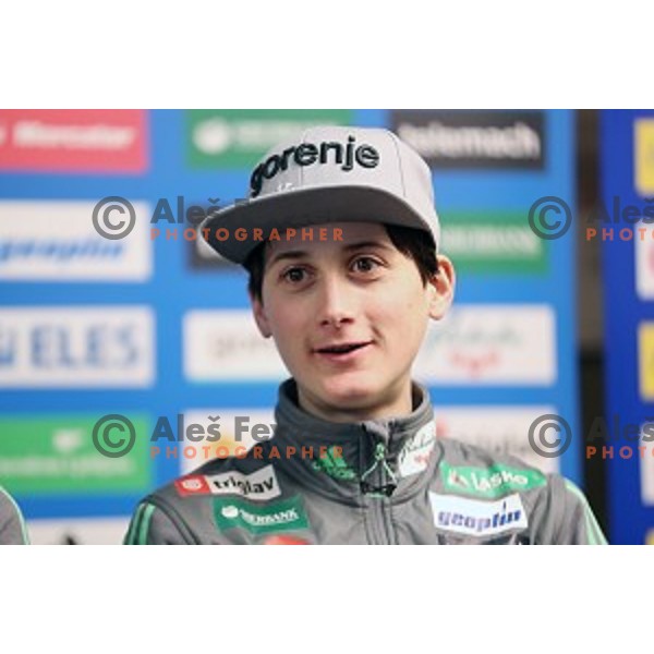 Cene Prevc at Slovenia Nordic Ski jumping team press conference in Ljubljana on February 6, 2017