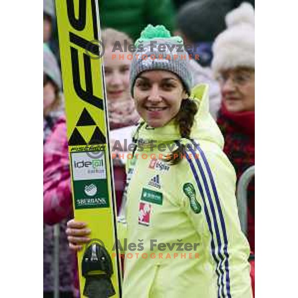 Maja Vtic of Slovenia at FIS Ski jumping Ladies World Cup in Ljubno, Slovenia on February 13, 2016