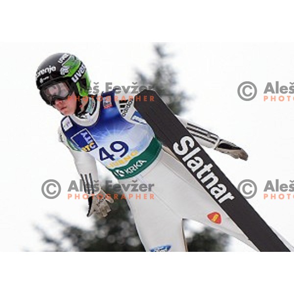 Ema Klinec of Slovenia at FIS Ski jumping Ladies World Cup in Ljubno, Slovenia on February 13, 2016
