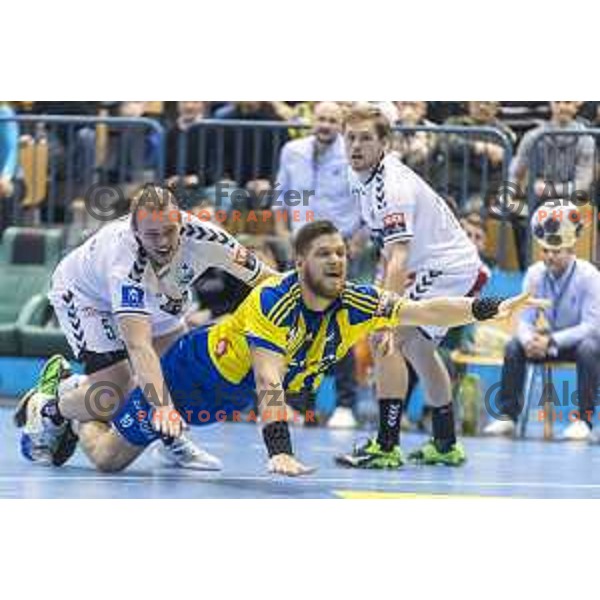 Celje’s Matic Suholeznik (10) in action during EHF Champions League match between Celje PL (Slovenia) and IFK Kristianstadt (Sweden) in Zlatorog Hall, Celje on February 11th, 2017 