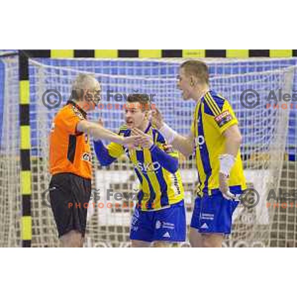 in action during EHF Champions League match between Celje PL (Slovenia) and IFK Kristianstadt (Sweden) in Zlatorog Hall, Celje on February 11th, 2017