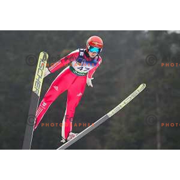 Svenja Wuerth during the Ljubno Women\'s World Cup Ski Jumping, Ljubno, Slovenia, on February 12, 2017.