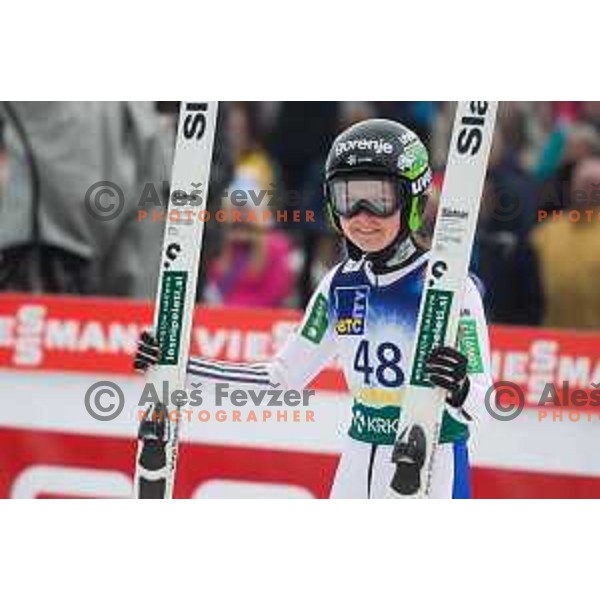 Ema Klinec (SLO) during the Ljubno Women\'s World Cup Ski Jumping, Ljubno, Slovenia on February 12, 2017