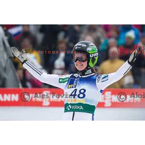 Ema Klinec (SLO) during the Ljubno Women\'s World Cup Ski Jumping, Ljubno, Slovenia on February 12, 2017