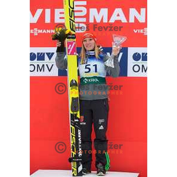 Katharina Althaus during the Ljubno Women\'s World Cup Ski Jumping, Ljubno, Slovenia, on February 12, 2017.
