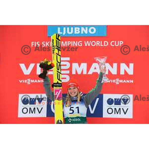 Katharina Althaus during the Ljubno Women\'s World Cup Ski Jumping, Ljubno, Slovenia, on February 12, 2017.