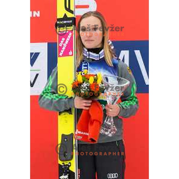Katharina Althaus during the Ljubno Women\'s World Cup Ski Jumping, Ljubno, Slovenia, on February 12, 2017.