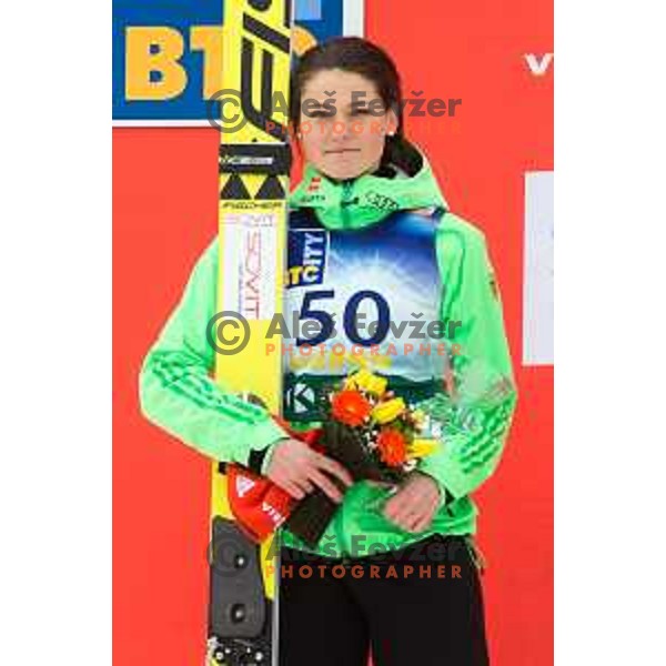 Carina Vogt during the Ljubno Women\'s World Cup Ski Jumping, Ljubno, Slovenia, on February 12, 2017.
