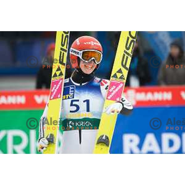 Katharina Althaus during the Ljubno Women\'s World Cup Ski Jumping, Ljubno, Slovenia, on February 12, 2017.