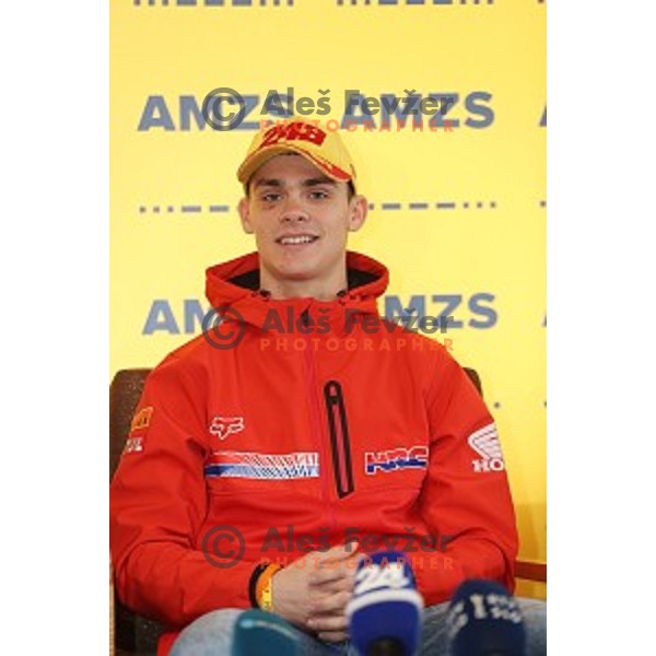Tim Gajser, World Champion MX 2016 during AMZS press conference before start of MX GP season 2017 in Smlednik, Slovenia on February 17, 2017