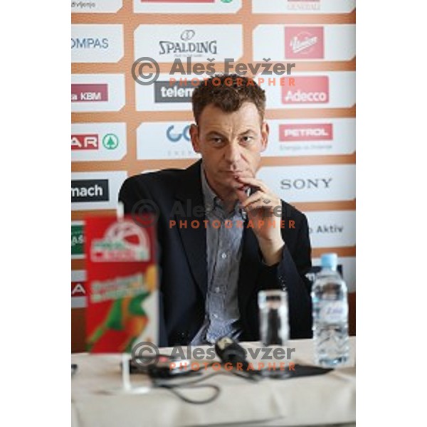 Gasper Okorn, head coach of Union Olimpija at KZS press conference before semi-final and final of Spar Cup held in Radisson Blu Plaza hotel in Ljubljana, Slovenia on February 17, 2017