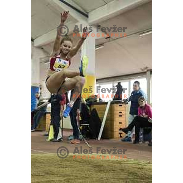 Nika Ude competes in long jump during National Athletics Indoor Championship in Celje, February 18th, 2017