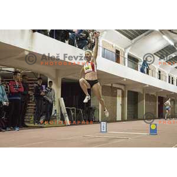 Petra Koren competes in triple jump during National Athletics Indoor Championship in Celje, February 18th, 2017