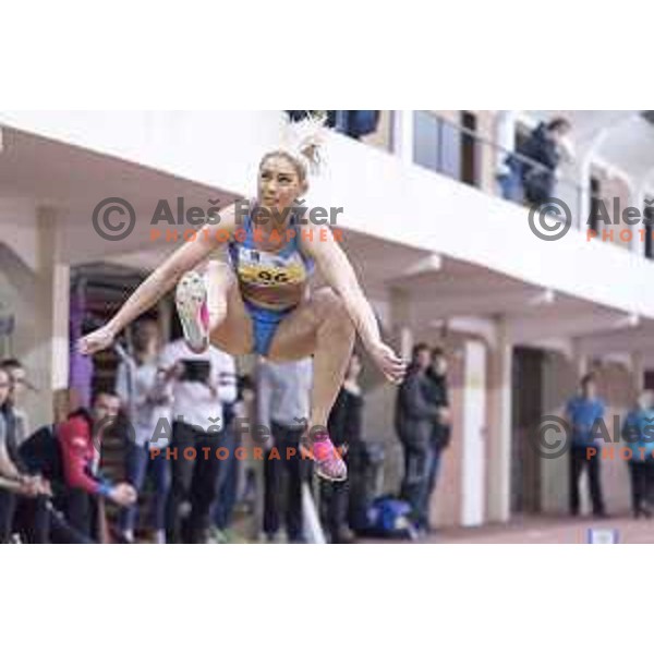 Snezana Vukmirovic competes in triple jump during National Athletics Indoor Championship in Celje, February 18th, 2017
