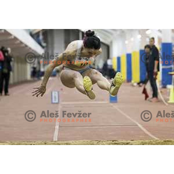Sasa Babsek competes in triple jump during National Athletics Indoor Championship in Celje, February 18th, 2017