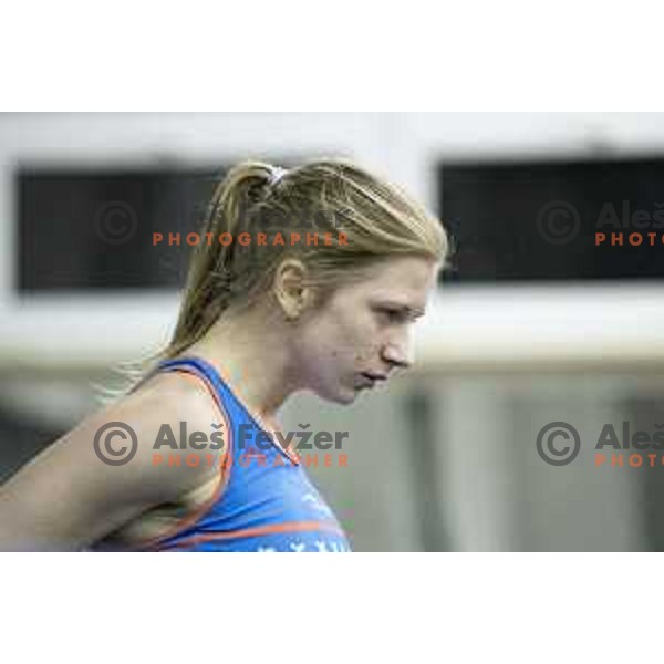 Tina Sutej competes in high jump during National Athletics Indoor Championship in Celje, February 18th, 2017