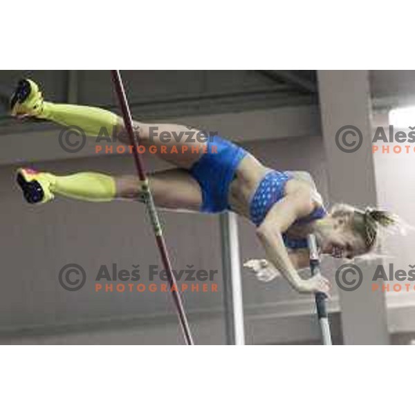 Tina Sutej competes in high jump during National Athletics Indoor Championship in Celje, February 18th, 2017