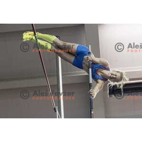 Tina Sutej competes in high jump during National Athletics Indoor Championship in Celje, February 18th, 2017