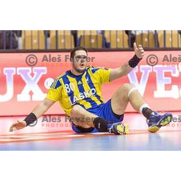 Celje’s Kristian Beciri (80) in action during EHF Champions League match between Celje PL (Slovenia) and KS Vive Tauron Kielce (Poland) in Zlatorog Hall, Celje on February 11th, 2017 