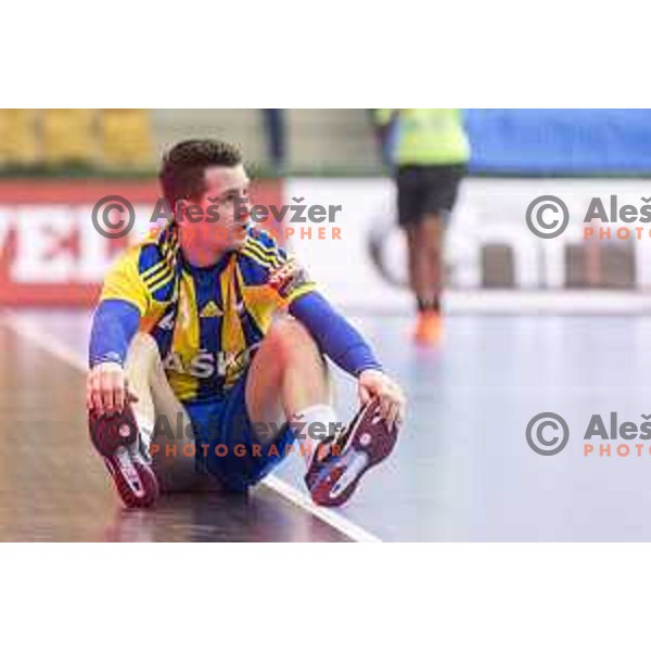 Celje’s Miha Zarabec (23) in action during EHF Champions League match between Celje PL (Slovenia) and KS Vive Tauron Kielce (Poland) in Zlatorog Hall, Celje on February 11th, 2017 