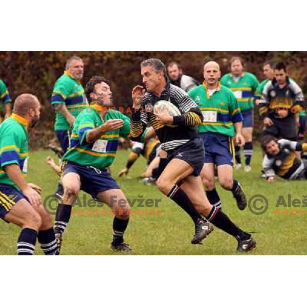 friendly rugby match of veterans Hermes - Udine, played in Ljubljana 27.10.2007. Photo by Ales Fevzer 