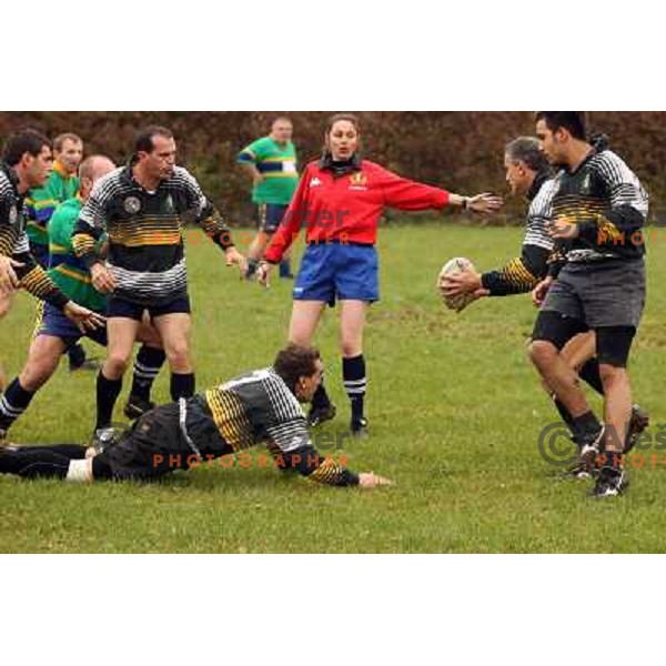 friendly rugby match of veterans Hermes - Udine, played in Ljubljana 27.10.2007. Photo by Ales Fevzer 