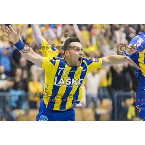 in action during EHF Champions League match between Celje PL (Slovenia) and KS Vive Tauron Kielce (Poland) in Zlatorog Hall, Celje on February 11th, 2017 