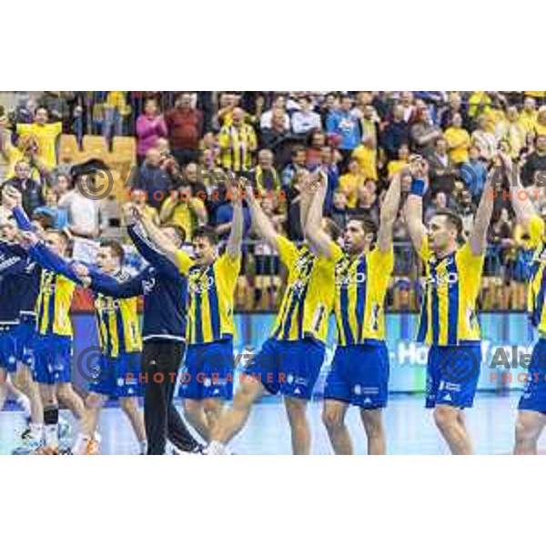 Team Celje during EHF Champions League match between Celje PL (Slovenia) and KS Vive Tauron Kielce (Poland) in Zlatorog Hall, Celje on February 11th, 2017 