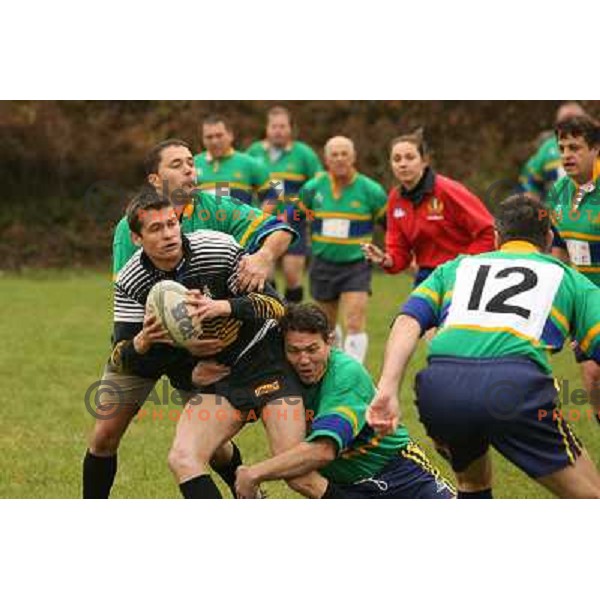 friendly rugby match of veterans Hermes - Udine, played in Ljubljana 27.10.2007. Photo by Ales Fevzer 
