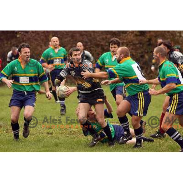 friendly rugby match of veterans Hermes - Udine, played in Ljubljana 27.10.2007. Photo by Ales Fevzer 
