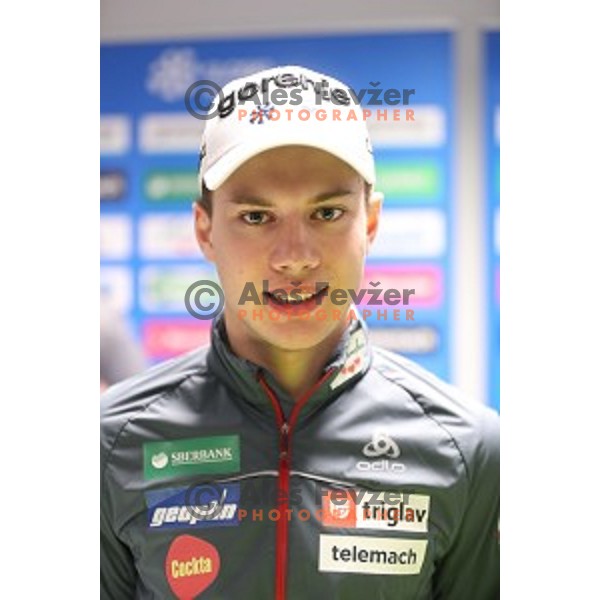 Vid Vrhovnik at Slovenia Nordic Ski jumping team press conference before departure to 2017 Nordic World Championships in Lahti (FIN) in Ljubljana on February 20, 2017