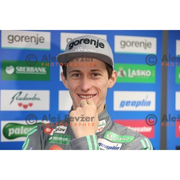Peter Prevc at Slovenia Nordic Ski jumping team press conference before departure to 2017 Nordic World Championships in Lahti (FIN) in Ljubljana on February 20, 2017