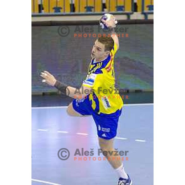 Celje’s Vid Poteko (15) in action during SEHA Gazprom League match between Celje PL (Slovenia) and Tatran Presov (Slovakia) in Zlatorog Hall, Celje on February 11th, 2017 