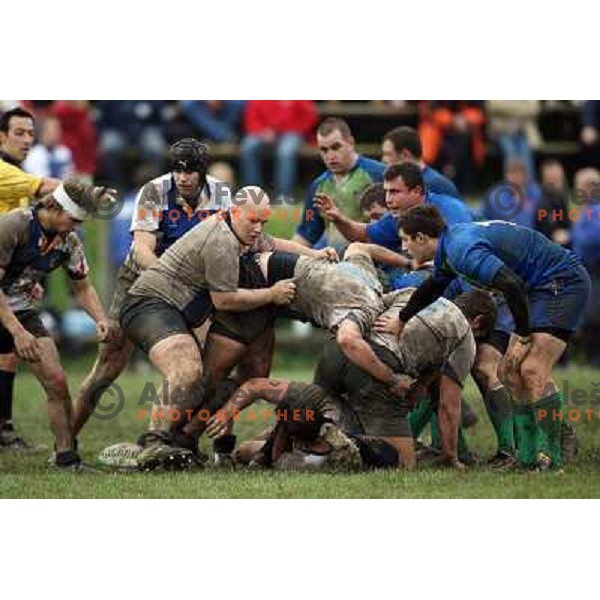 qualification rugby match Slovenia-Finnland in division C , played in Ljubljana 27.10.2007. Photo by Ales Fevzer 