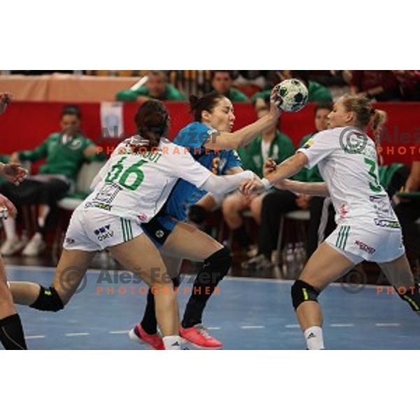 Nina Jericek of Krim Mercator during EHF Women\'s Champions league handball match between RK Krim Mercator and Gyori Audi Eto in Kodeljevo Hall, Ljubljana, Slovenia on February 25, 2017