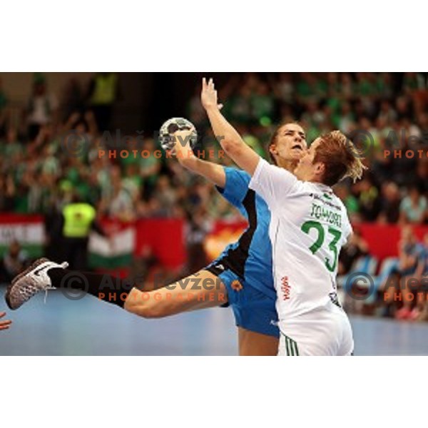 Ana Abina of Krim Mercator during EHF Women\'s Champions league handball match between RK Krim Mercator and Gyori Audi Eto in Kodeljevo Hall, Ljubljana, Slovenia on February 25, 2017