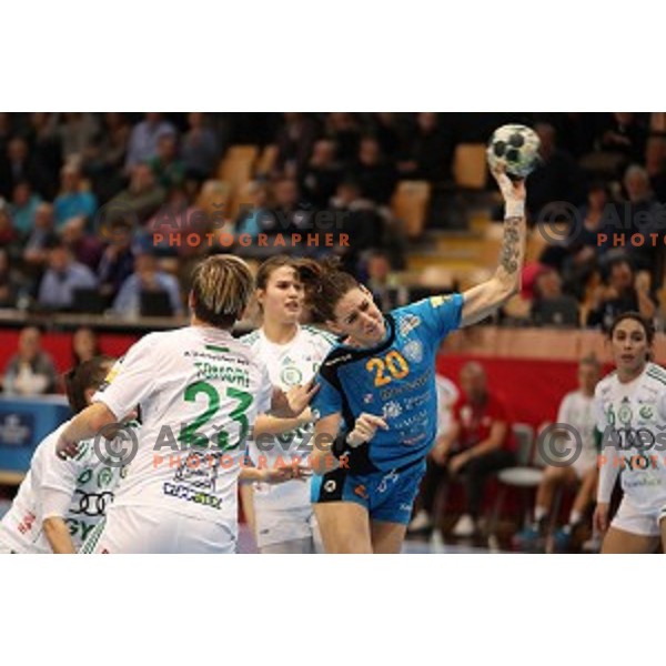 Alja Koren of Krim Mercator during EHF Women\'s Champions league handball match between RK Krim Mercator and Gyori Audi Eto in Kodeljevo Hall, Ljubljana, Slovenia on February 25, 2017