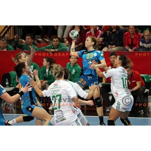 Polona Baric of Krim Mercator during EHF Women\'s Champions league handball match between RK Krim Mercator and Gyori Audi Eto in Kodeljevo Hall, Ljubljana, Slovenia on February 25, 2017